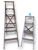 Vintage Wood Ladders 5'7" & 3'8"
