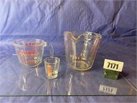 Pyrex Measuring cups, Quart, Cup, & Ounce