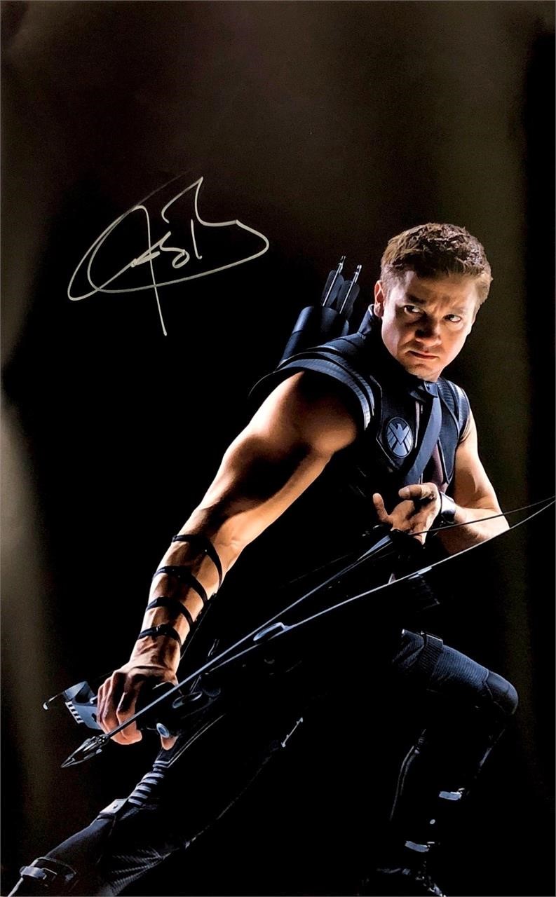 Jeremy Renner Autograph Avengers Hawkeye Poster