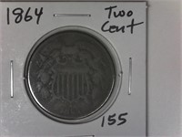 1864 Two cent piece