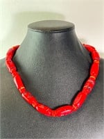 18" Vintage Large Bamboo Coral Necklace 93 Grams