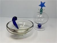 Art Glass with Cobalt Accents