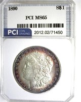 1890 Morgan MS65 LISTS $1050