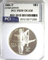 1995-P S$1 Gymnastics PR70 DCAM LISTS $250