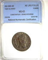 292-306 AD Genius Reverse NNC MS63 Silvered