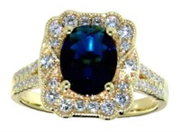 Elegant 2.07 ct Sapphire & VS Lab Diamond Ring