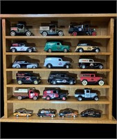 30” Wood Display Case With Diecast Cars
