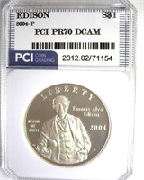 2004-P S$1 Edison PR70 DCAM LISTS $110