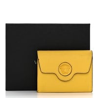 Versace Yellow/Purple Accordian Calfskin Wallet