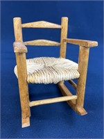 Vintage Wood Mini Chair Cane bottom, 7 1/2" tall