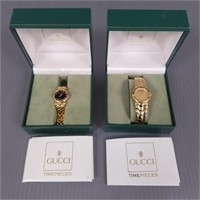 2 marked Gucci ladies watches w/ boxes