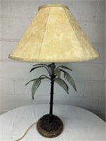 Large Vintage Palm Tree Lamp with brass base and