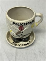Vintage Police Officer coffee cup and saucer. In