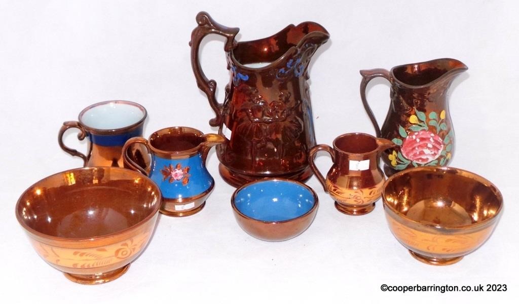 Victorian Gold Lustreware Pottery Collection