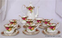 Royal Albert Country Roses 15 Piece Coffee Set