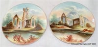 A Pair of Staffordshire Hand Painted Wall Plaques