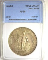 1903/2-B Trade Dollar NNC AU58 Great Britain