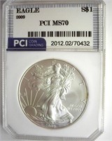 2009 Silver Eagle PCI MS70