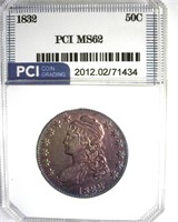 1832 Capped Bust 50c MS62 LISTS $2000