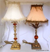 Two Lesser & Pavey Table Lamps and Shades.