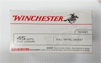 WINCHESTER 45 AUTO--
100 ROUND BOX-
230 GRAIN