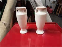 2- 8" Ivory? Vases