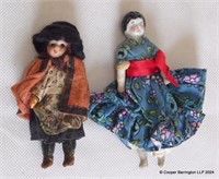 Two Antique Miniature Porcelain/Bisque Dolls