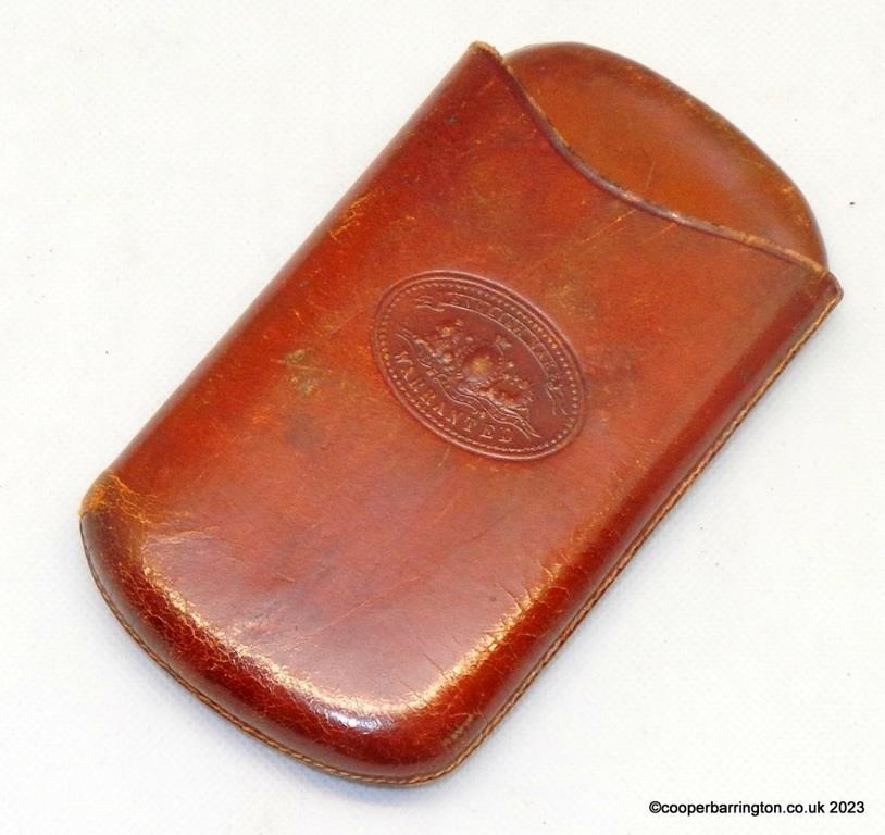 Vintage English Tooled Leather Cigar Case.