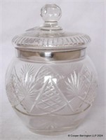 KGV Silver Mounted Cut Crystal Biscuit Jar