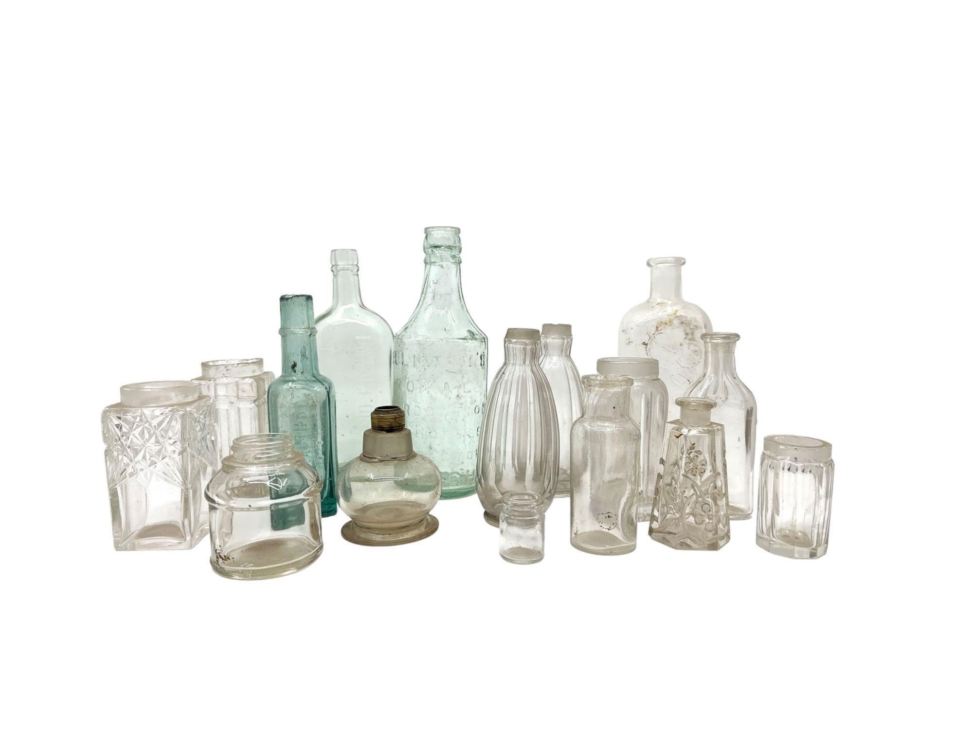 Assortment of Vintage Chemist Glass Bottles
