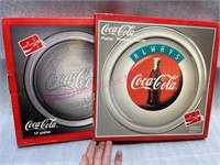 (2) Coca-Cola 13in glass platters USA