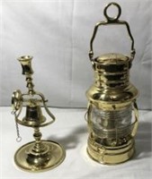 Brass Lantern & Oil Lamp
