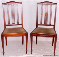 A Pair of Edwardian Sheraton Style Chairs
