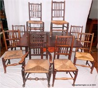 Georgian Mahogany Dropleaf Dining Table /Chairs
