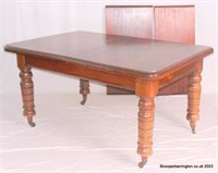 Victorian Walnut Wind Out Dining Table.