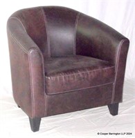 Paisley Bonded Leather Tub Chair.