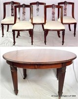 Edwardian Mahogany Wind Out DiningTable/Chairs