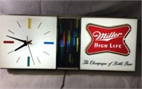 Miller High Life Beer Light Up Advertising Clock