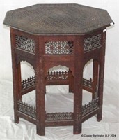 Antique Carved Hardwood  Indian Octagonal Table