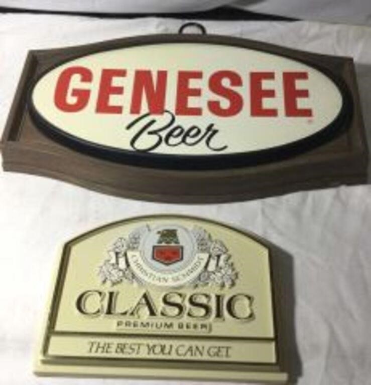 Genesee Beer Sign & Christian Schmidt Sign