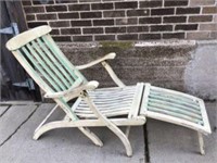 Titanic-Style Folding Patio Lounge Chair Solid