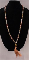 Colored Gemstone Beads Rosary Necklace