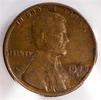 1938 USA  One Cent Lincoln Wheat Ears Reverse