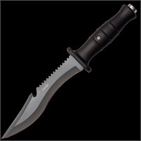 Curved Black Survivor Knife Steel By Medieval Co