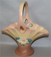 Vtg Hull Art Pottery USA 11.5" Water Lily Basket
