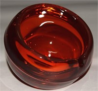 MCM Viking Art Glass Persimmon Orange Ashtray
