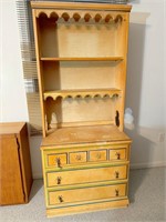 bookshelf with 3 drawer chest