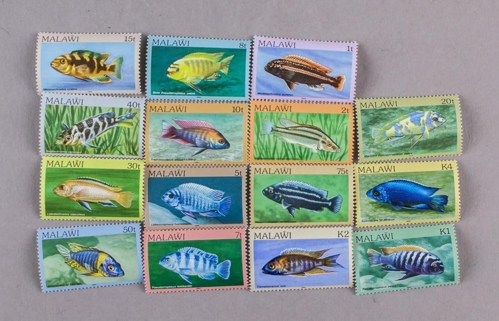 1984 Malawi Fishes Stamps 15pc