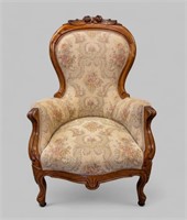 EARLY 20th CENTURY WALNUT PARLOR CHAIR