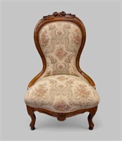 EARLY 20th CENTURY WALNUT PARLOR CHAIR
